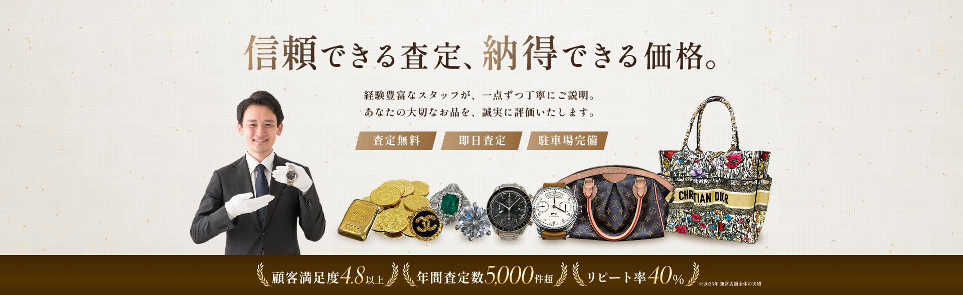 信頼できる査定、納得できる価格